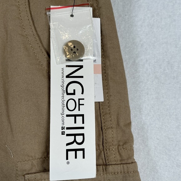 Ring‎ of Fire Belted Boys Cargo Shorts Size 10 Brown 100% Cotton NWT - Picture 3 of 7